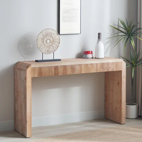 Miniatura 13 de Mesa consola de madera de 59 pulgadas para entrada, moderna mesa de sofá detrás del sofá con mesa espaciosa, mesas de sofá de granja para sala