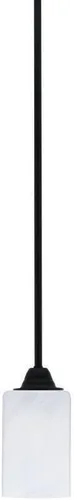 Miniatura 97 de Toltec Lighting Paramount - Mini colgante de 1 luz en acabado negro mate con cristal de arte perla de 7 pulgadas y estilo negro