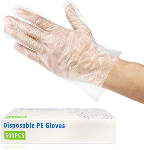 Miniatura 9 de CFGROW 100 guantes de plástico desechables, sin látex, sin polvo, guantes de mano de polietileno transparente, no estériles para limpieza, cocina