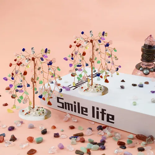 Miniatura 2 de ZHIYUXI Árbol de cristales de chakra, regalos para hombres y mujeres, decoración de habitación, accesorios de escritorio para el hogar, piedras