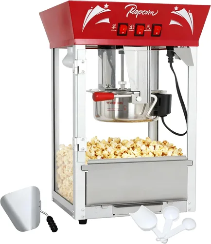 Máquina de palomitas de maíz de 12 onzas (rojo) - Máquina de palomitas de maíz para encimera, 3 interruptores fáciles, hace hasta 48-60 tazas para