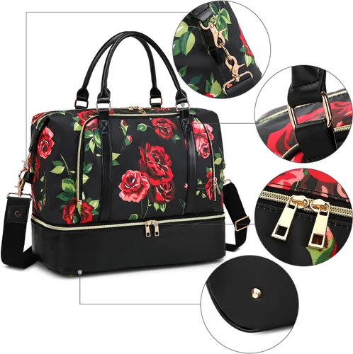 Miniatura 15 de CAMTOP - Bolsa de viaje de fin de semana para mujer, bolsa de lona con espacio para laptop de15.6 pulgadas
