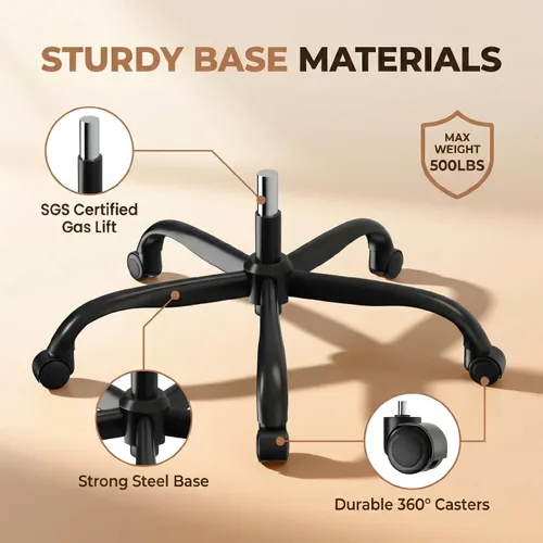 Miniatura 7 de COMHOMA Comfy Silla de oficina, silla de escritorio para el hogar con reposabrazos abatibles y respaldo ergonómico, silla ejecutiva de piel