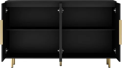 Miniatura 8 de Bellemave Armario de buffet moderno de 56.69 pulgadas con almacenamiento, aparador acanalado con estantes ajustables, soporte de TV grande