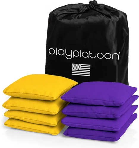Miniatura 17 de Play Platoon Bolsas de Cornhole Resistentes a la Intemperie - Juego de 8 Bolsas de Frijoles Reglamentarias para Lanzar - Tamaño y Peso Profesional