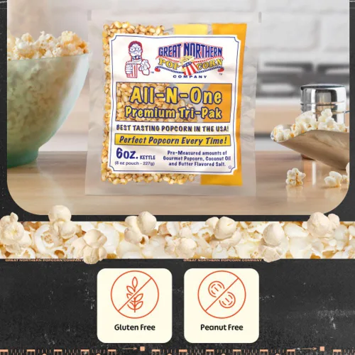 Miniatura 4 de Paquetes de palomitas de maíz, kit todo en uno con granos premedidos de 6 onzas, paquetes de sal y aceite para máquinas de palomitas de maíz por