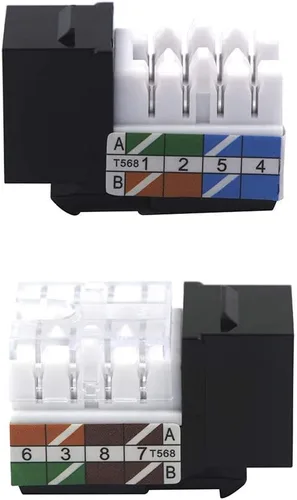 Miniatura 3 de VCE Paquete de 25 insertos de conector Keystone de 90 grados Cat6 RJ45 con soporte combinado Keystone Punch Down y mini cortador de cables