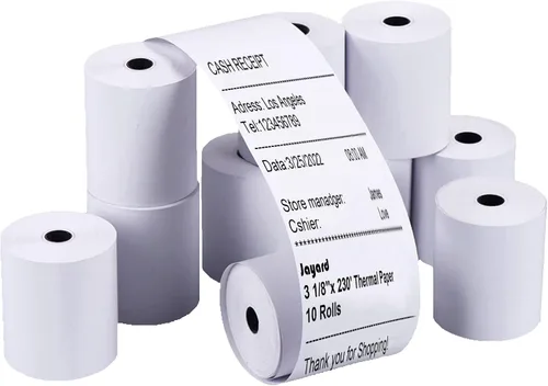 Miniatura 13 de Jayard Rollos de papel térmico de 2-1/4 pulgadas x 85 pies para tarjetas de crédito, rollos de papel térmico de 2.25 x 85 pies, rollos de caja