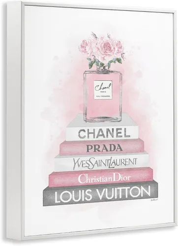 Miniatura 2 de Stupell Industries Pink Roses - Estantería de moda glamorosa con diseño de rosas de Amanda Greenwood, arte de pared con marco blanco, 11 x 14