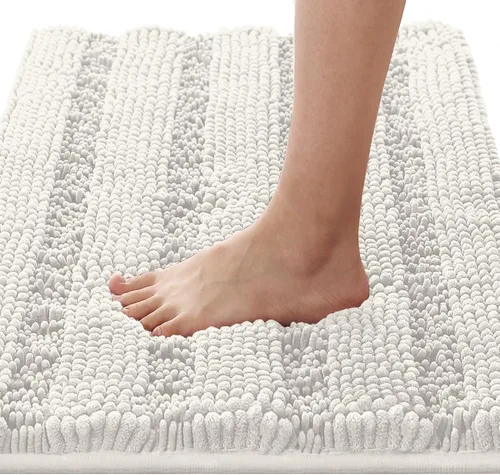 Miniatura 167 de H.VERSAILTEX - Alfombras de baño, juego de 2 piezas, alfombra de contorno para baño, juego de alfombras para inodoro, alfombra antideslizante