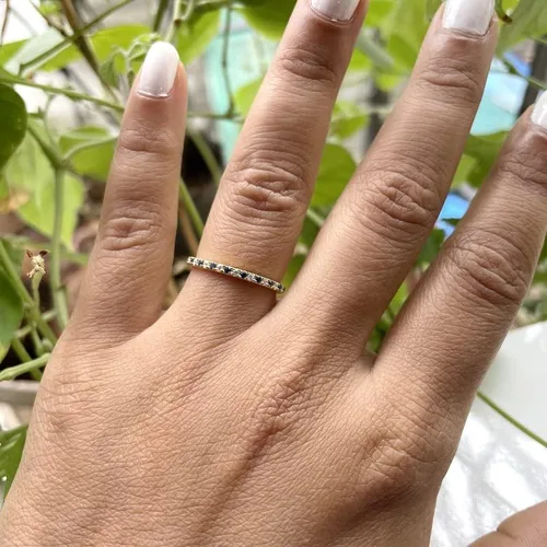 Miniatura 8 de Blue Sapphire & White Diamond Half Eternity Wedding Band For Women, 14k Gold Finish Sapphire Wedding Band, Ladies Alternate Diamond Ring