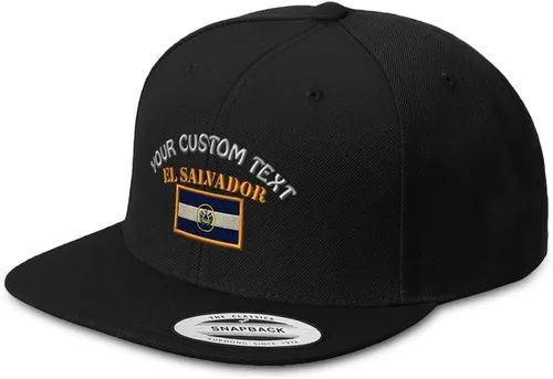 Miniatura 10 de Sombrero de Snapback personalizado para hombre, sombreros de ala plana, bordado de bandera de El Salvador, sombrero de factura plana bordado