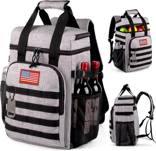Miniatura 8 de Mochila térmica táctica, mochila de almuerzo para hombres y adultos, para trabajo con asa, mochila térmica suave aislada, impermeable, a prueba