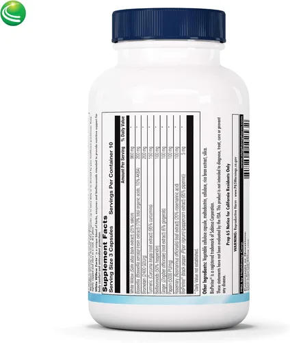 Miniatura 2 de Nutra Biogenesis White Willow Forte - Cápsulas de corteza de sauce blanco para apoyo digestivo con boswellia, cúrcuma, jengibre y bromelina, mezcla