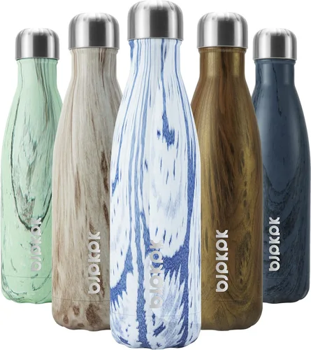 Miniatura 22 de BJPKPK Botella de Agua Aislada 17oz Botellas de Agua de Acero Inoxidable Apta para Lavavajillas Metal Térmica Mantiene Frío y Caliente, Gris Niebla