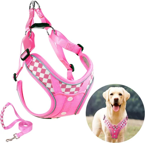 Miniatura 15 de Arnés para perro con juego de correa, arneses para cachorros con acolchado transpirable para entrenamiento y carrera de perros pequeños (XS, gris)