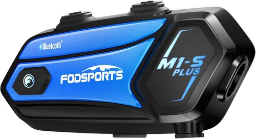 Fodsports M1-S PLUS - Auriculares Bluetooth para motocicleta con intercambio de música, silencio de micrófono, FM, potente batería de 900 mAh,