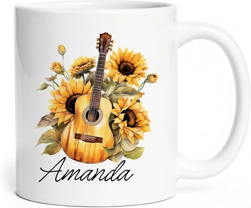 Miniatura 9 de Taza personalizada para músico 2023, taza de violín personalizada con nombre, violín y notas musicales, taza de cerámica de 11 oz y 15 onzas, taza