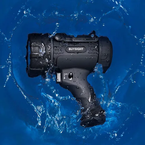 Miniatura 3 de Linterna recargable de foco BUYSIGHT, linterna de foco portátil de 800 lúmenes impermeable lámpara de caza con filtro rojo (negro)
