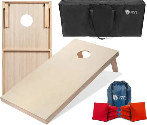 Miniatura 62 de Tailgating Pros Tablas para juego de cornhole - 4 x 2 pies y 3 x 2 pies. Juego de cornhole con estuche de transporte y juego de 8 bolsas de maíz
