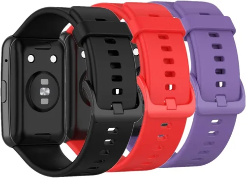 Miniatura 8 de Watch Strap compatible with Huawei Watch Fit,Adjustable Silicone Sports Strap Replacement Band for Huawei Watch Fit Smart Watch Negro + azul oscuro