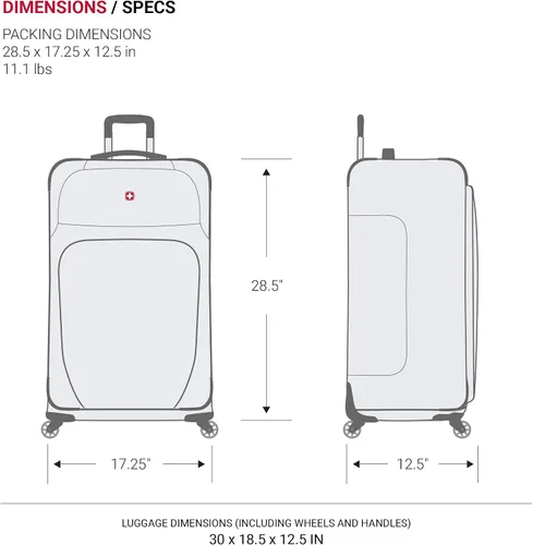 Miniatura 6 de SwissGear - Equipaje suave expandible Sion con ruedas Peltre