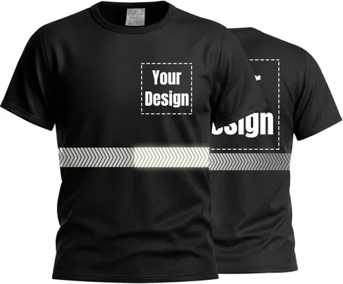 Miniatura 9 de Camiseta Hi Vis con tira reflectante de alta visibilidad, camisetas de seguridad personalizadas para tu logotipo, camisas de trabajo al aire libre