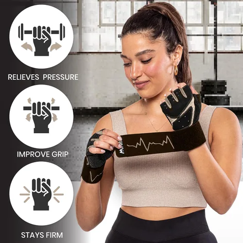 Miniatura 2 de MhIL Guantes de entrenamiento para mujer – Guantes de gimnasio transpirables para mujer con protección de palma y agarre mejorado – Guantes