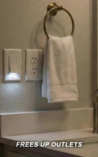 Miniatura 7 de SOZULAMP - Paquete de 2 interruptores de luz iluminados, interruptor de pared de un solo polo con luz nocturna, 15 A 120/277 V, 3 cables, tornillo