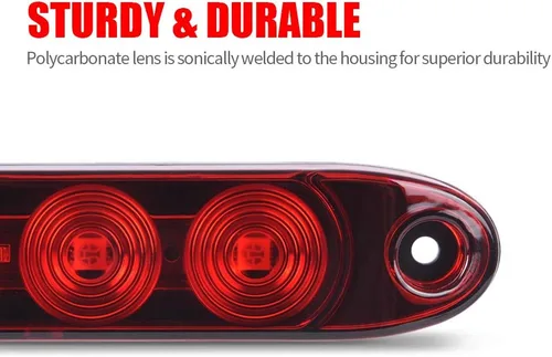 Miniatura 4 de MICTUNING 2 barras de luz LED rojas de 16 pulgadas, 11 luces LED para remolque, impermeables, selladas, luces direccionales, barra de freno, barra