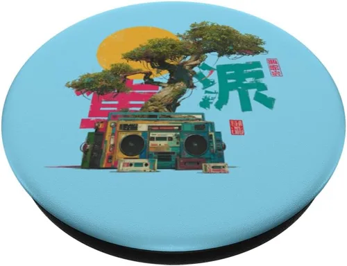 Miniatura 2 de Retro Boombox Cassette Player PopSockets Adhesive PopGrip