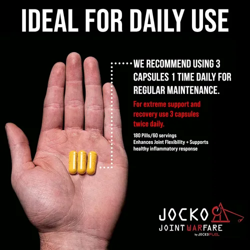 Miniatura 6 de Jocko Fuel Suplemento para Apoyo Articular - Glucosamina MSM para Dolor Articular, Movilidad y Flexibilidad con Cúrcuma y Boswellia (180 Cápsulas)