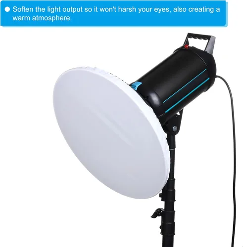 Miniatura 5 de PATIKIL Cubierta de lámpara difusora suave de 17 pulgadas, 16.5 in, paquete de 2 difusores de tela, reflector, calcetines para luz de flash, plato