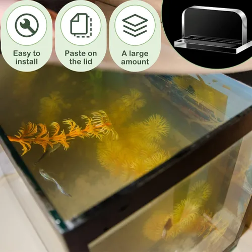 Miniatura 5 de Qunclay 4 manijas de tapa de acuario acrílicas para pecera, asas adhesivas de repuesto para tapa de tanque de peces de acuario, 2.36 x 1.38 pulgadas