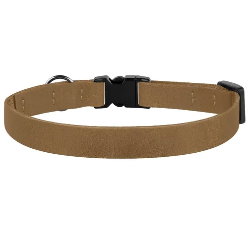 Miniatura 8 de Muromto Breakaway - Collar de piel suave ajustable para gatos con campana, rosa, marrón, azul, verde, rojo (marrón)