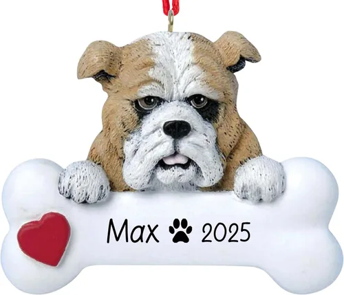 Miniatura 18 de Adorno de Navidad personalizado Beagle 2026 Raza de perro con hueso y corazón decoración de árbol de Navidad – Regalo único de recuerdo de Navidad