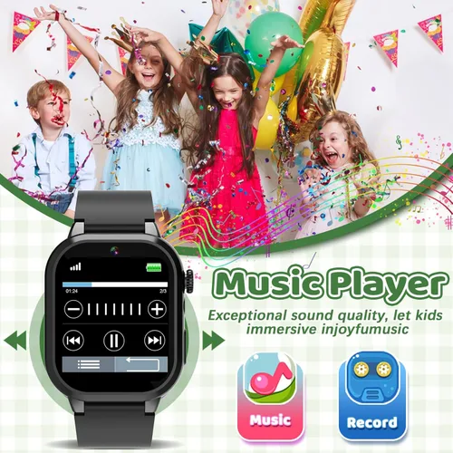 Miniatura 7 de OVV Reloj inteligente de juegos para niños, pantalla táctil HD de 1.54 pulgadas, más de 30 juegos educativos, cámara, podómetro, alarma, reproductor