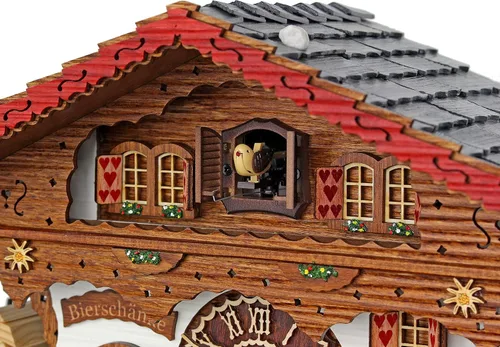 Miniatura 4 de Trenkle Reloj de cuco de cuarzo Casa de la Selva Negra con Camarera Móvil y Rueda de Molino Giratorio, con Música TU 4210 QMT HZZG