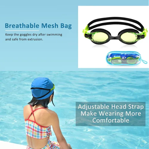 Miniatura 2 de Kids Swim Goggles 2 Pack, Anti Fog No Leak Swimming Goggles for Boys Girls Ages 6-14, Wide View Swim Goggles Kids