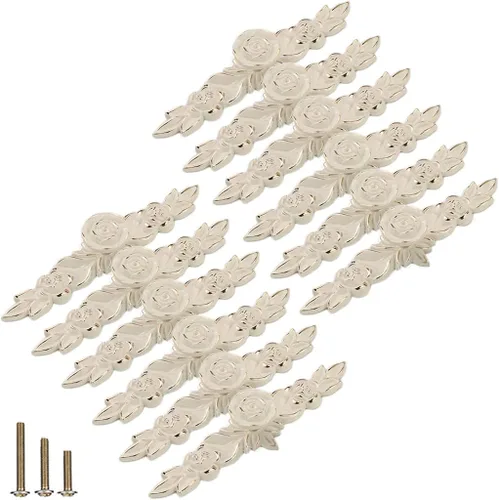 Miniatura 13 de Paquete de 6 pomos de estilo europeo con placa posterior, 4.016 in, manija vintage de aleación de zinc para cajones de cocina, tocador, armario