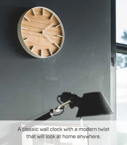 Miniatura 4 de YAMAZAKI Inicio Reloj de pared - Madera moderna Decoración del hogar Acero + Madera Talla única Ceniza