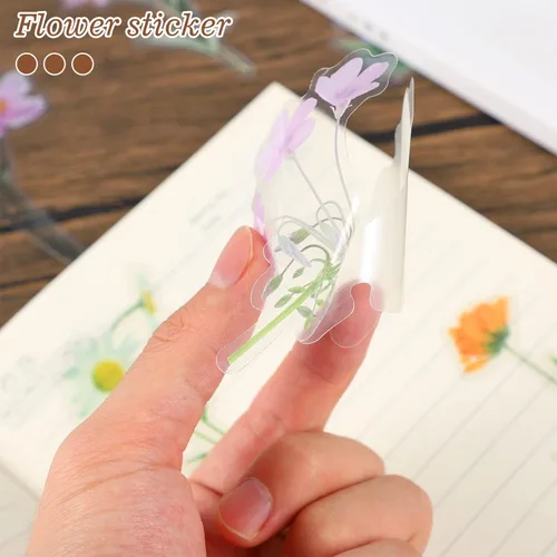 Miniatura 3 de 160 piezas de calcomanías de flores naturales para álbumes de recortes, calcomanías autoadhesivas para álbumes de recortes, suministros para diario