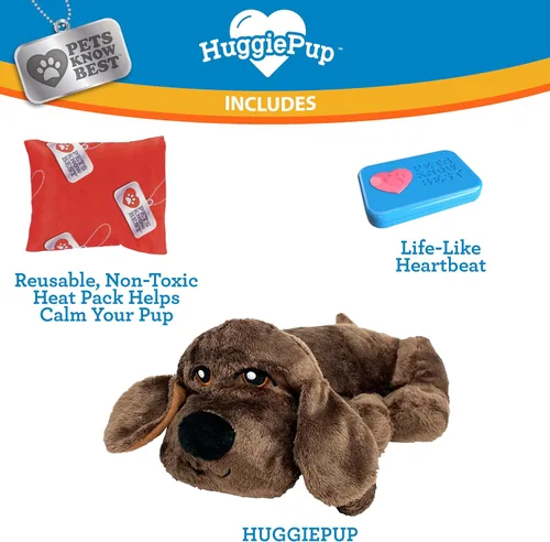 Miniatura 3 de Pets Know Best presents HuggiePup - Juguete de ayuda conductual para cachorros, ideal para entrenamiento de jaulas, latidos cardíacos pulsantes