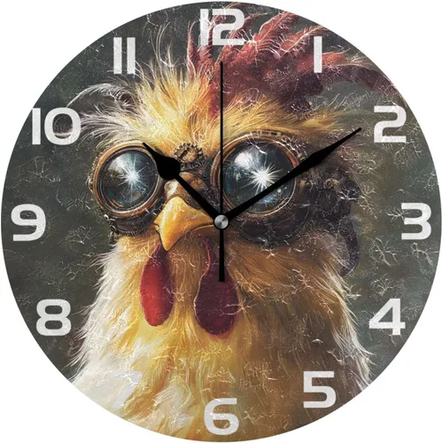 Miniatura 29 de ALAZA Reloj de pared con diseño de pájaro en la rama 3D que no hace tictac, para dormitorio, cocina, sala de estar, escuela, oficina, dorado