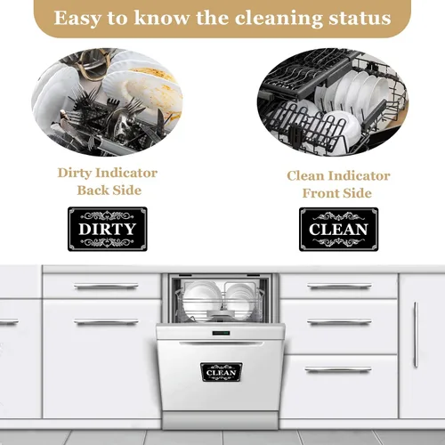Miniatura 2 de Imán de lavavajillas Dirty Clean, letrero para lavavajillas con texto en inglés "Clean Dirty", para lavavajillas limpio o sucio, para lavavajillas