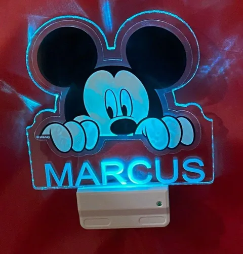 Miniatura 2 de Mirror Mania Store Lámpara de mouse con enchufe de luz nocturna LED personalizada grabada gratis hecha a pedido, decoración de habitación de niñas