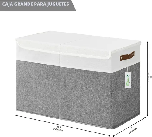 Miniatura 2 de Bagnizer Caja grande de almacenamiento de juguetes con tapas, organizador plegable y resistente de almacenamiento para bebés, para niños, niñas