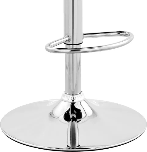 Miniatura 10 de Armen Living Adele - Taburete giratorio moderno de altura ajustable de piel sintética y madera de nogal con base cromada para encimera de isla
