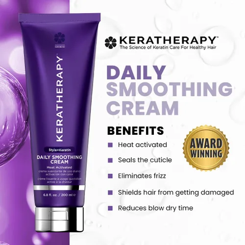Miniatura 2 de KERATHERAPY Crema suavizante diaria, 6.8 onzas líquidas, 6.8 fl oz, crema suavizante con infusión de queratina para golpes con colágeno, aceite