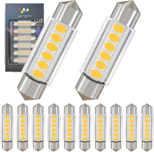 Miniatura 15 de Bombilla LED Festoon C5W de 38mm 39mm DE3425 DE3423 Bombillas LED Ámbar Amarillo Festoon 6418 6411 6423 Bombilla LED DC 12V para Luces Interiores